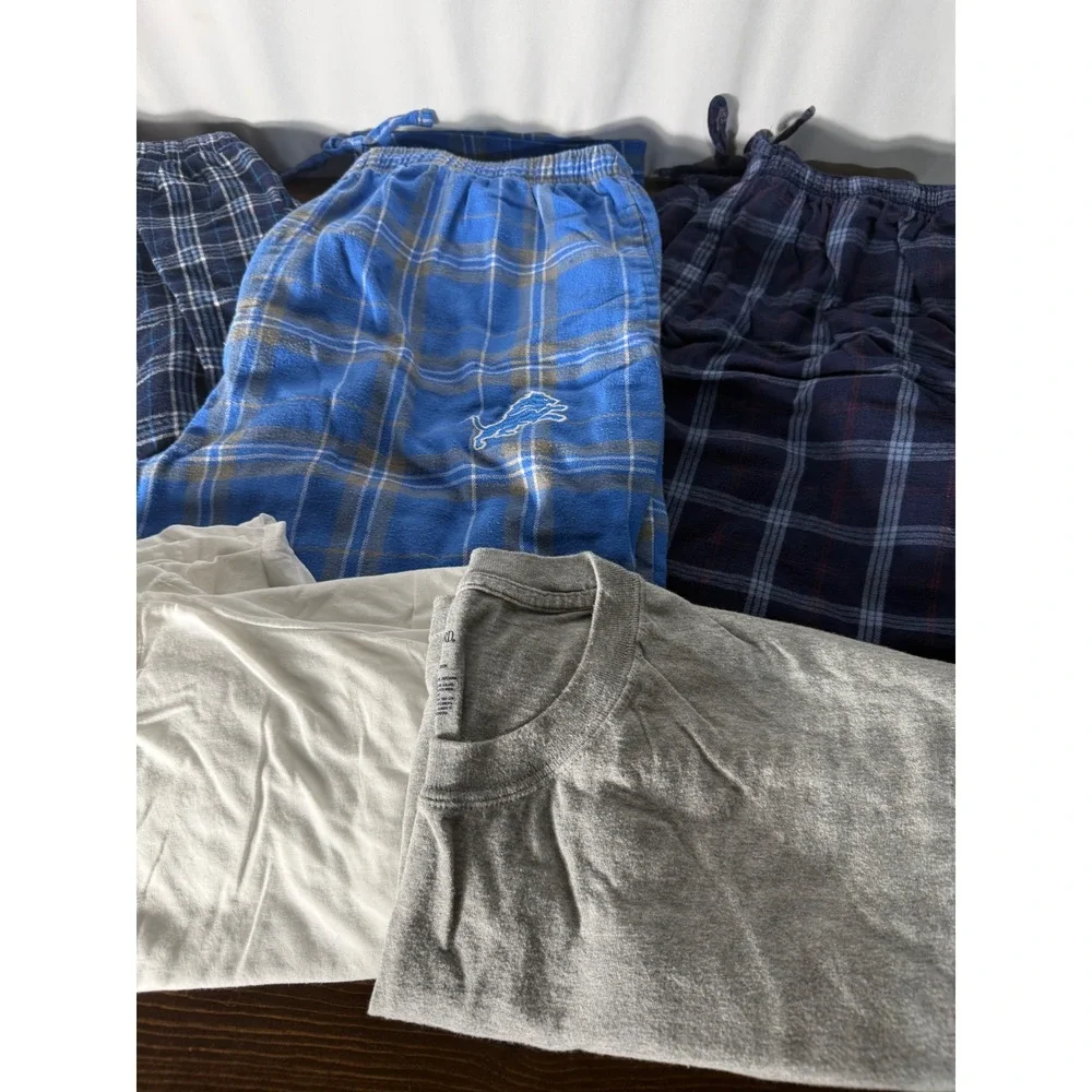Mens Sleepwear Bundle XL Detroit Lions High Sierra Stafford Hanes Pajamas 6pc